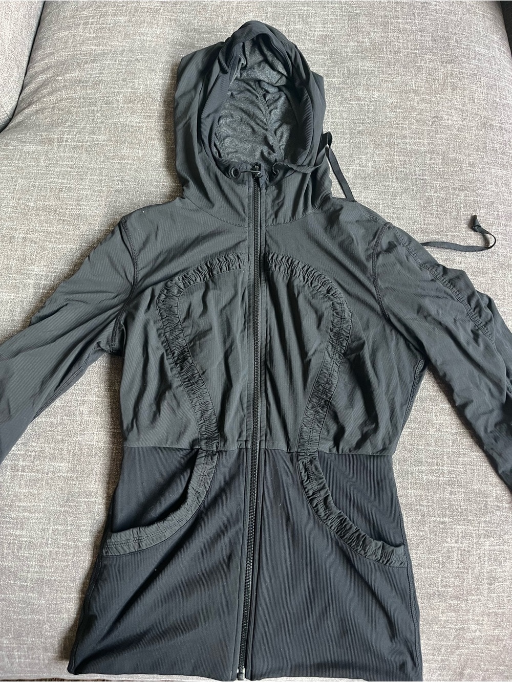 lululemon athletica reversible Black Hooded Zip Jacket
